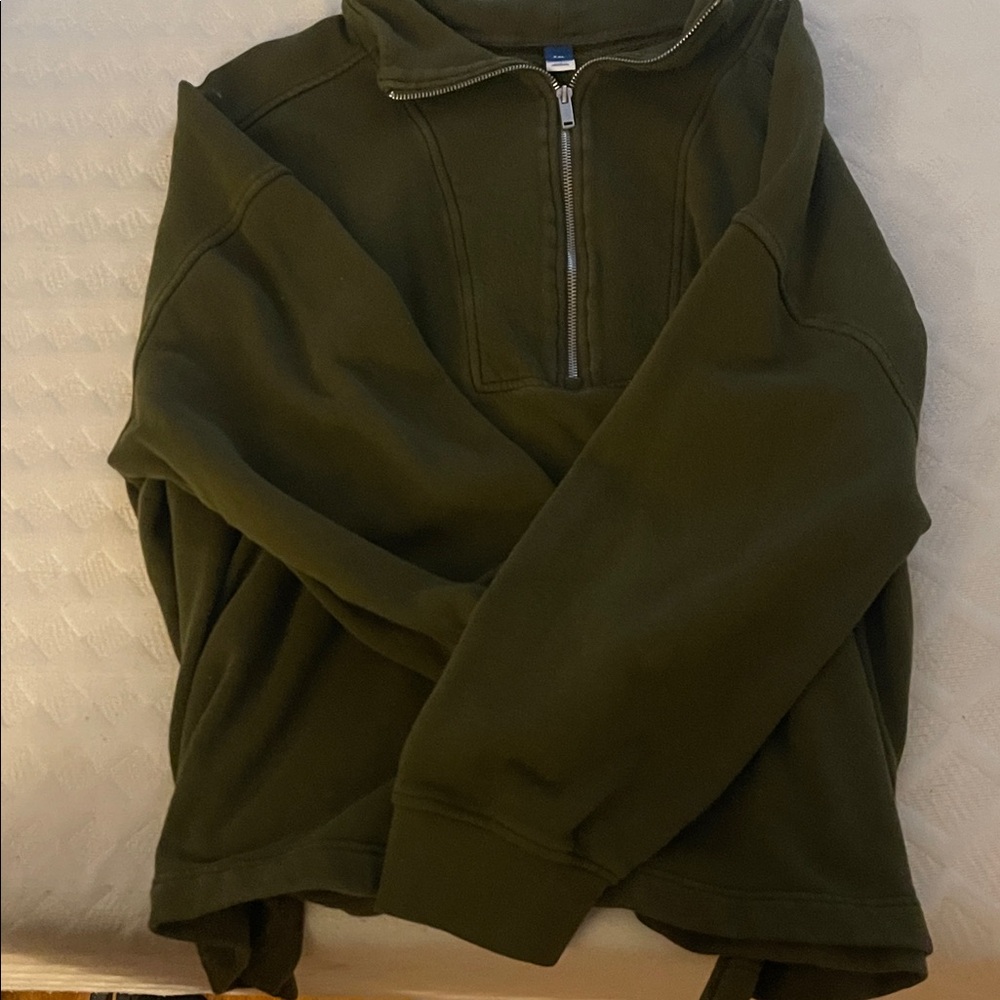 Olive Green Half-Zip Sweater